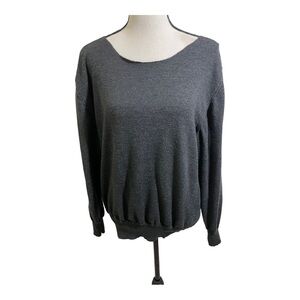 Pure wool womens raw neck grey sweater 100%wool. Long sleeve fits medium…